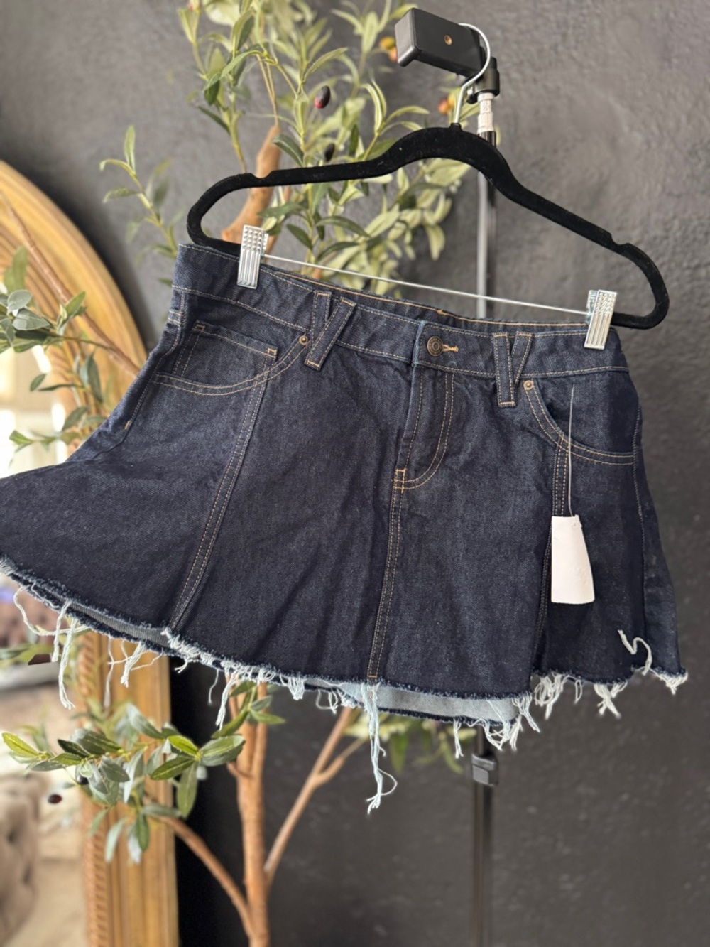 wild fable indigo denim skirt with contrast stitching